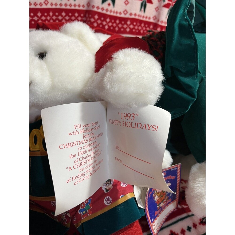NEW Vintage Kmart CHRISTMAS BEAR Family Teddy Plush Velvet Stuffed 1993, 94, 95 - Picture 9 of 11